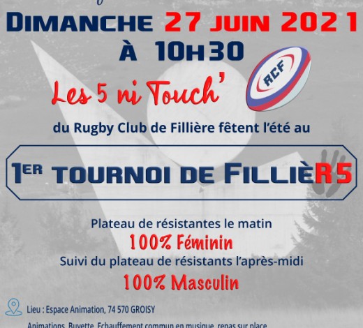 Le Rugby Club de Fillière organise son premier tournoi de rugby à 5 le 27 juin